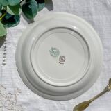 Vintage white and green porcelain dish Iris Moulin des Loups "Sargosse" 1950s