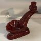Ruby red ceramic pocket ashtray from Vallauris, numbered.