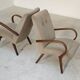 Pair of grey mottled armchairs by Jaroslav Smidek for TON Bystrice