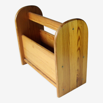 Porte-revues en bois massif, style scandinave, vintage