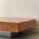 Table basse loupe d'orme tiroirs intégrés, Mahey pour Roche Bobois 1970
