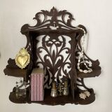 antique Napoleon III wall shelf in openwork wood