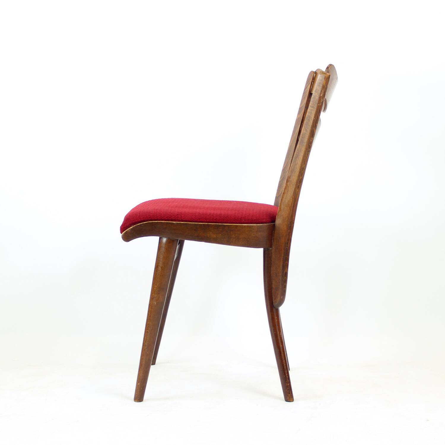 Set Of 4 Dining Chairs In Oak & Walnut, Czechoslovakia 1960s