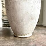 Planter, large whitewashed concrete pot, 1950s