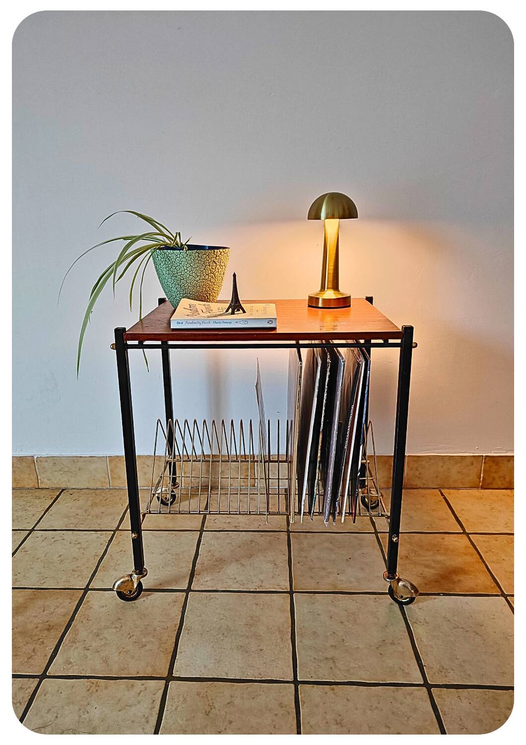 Mid-Century Vinyl Cart