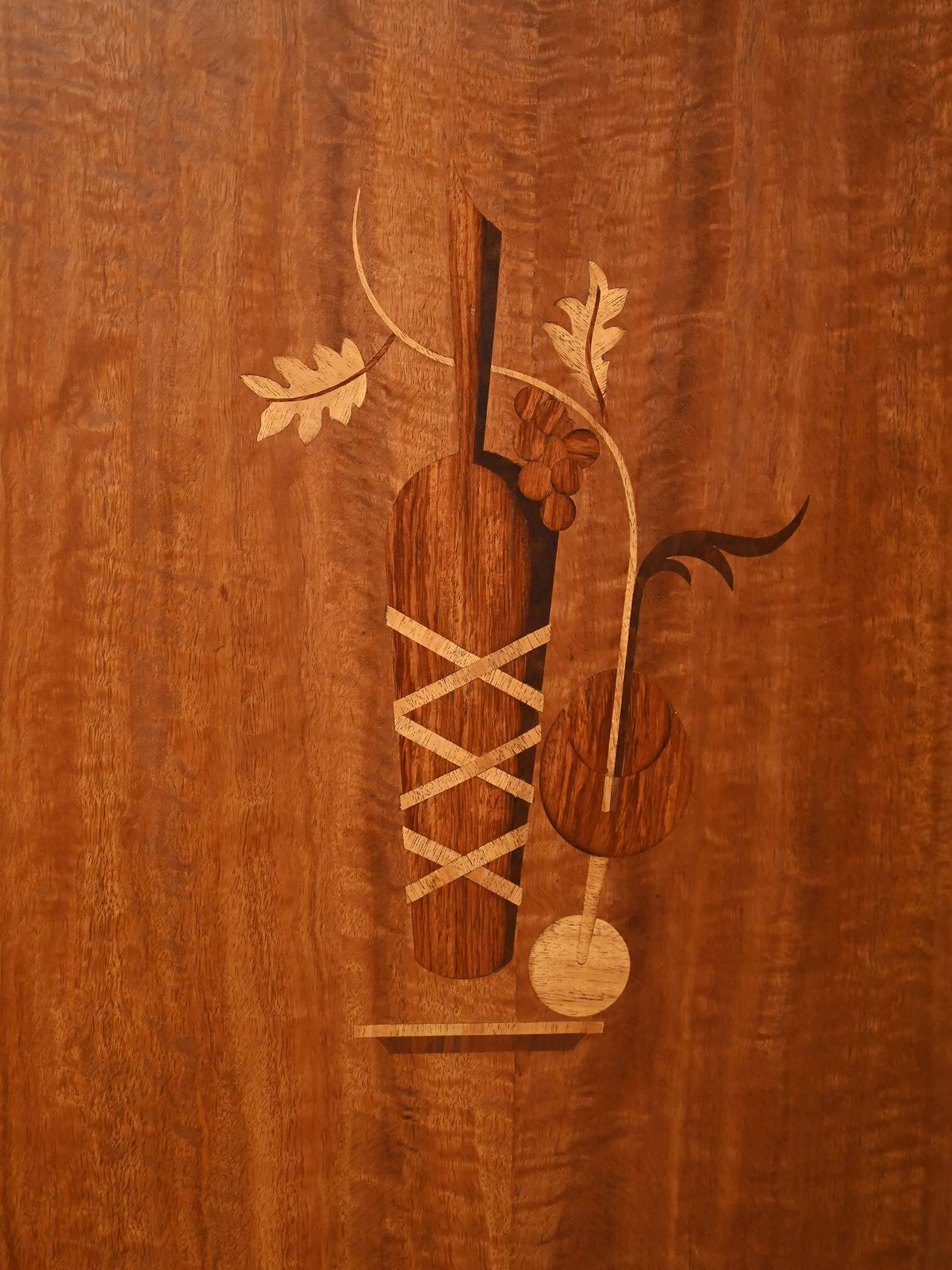 Scandinavian 1940s bar cabinet with inlays