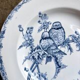 Clairefontaine - Léon Graves deep plate in iron earth, "Chardonnerets" service, late 19th century