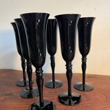Flûte coupé à champagne verre violet foncé noir