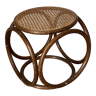 Arched rattan stool and caning 1950