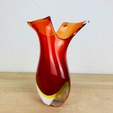Vase Sommerso Murano, red glass