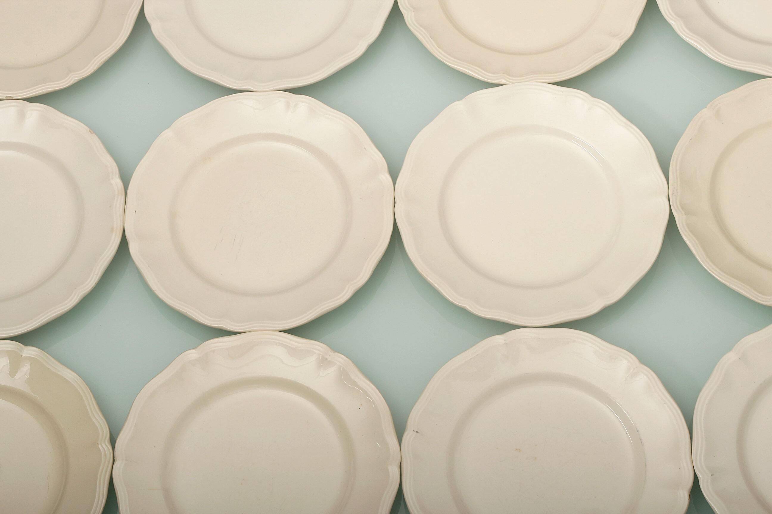 12 flat plates Sarreguemines Digoin