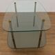 Double tray coffee table glass and gold metal 50s