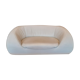 2-seater white leather sofa