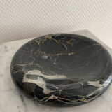 Vintage black marble round ashtray