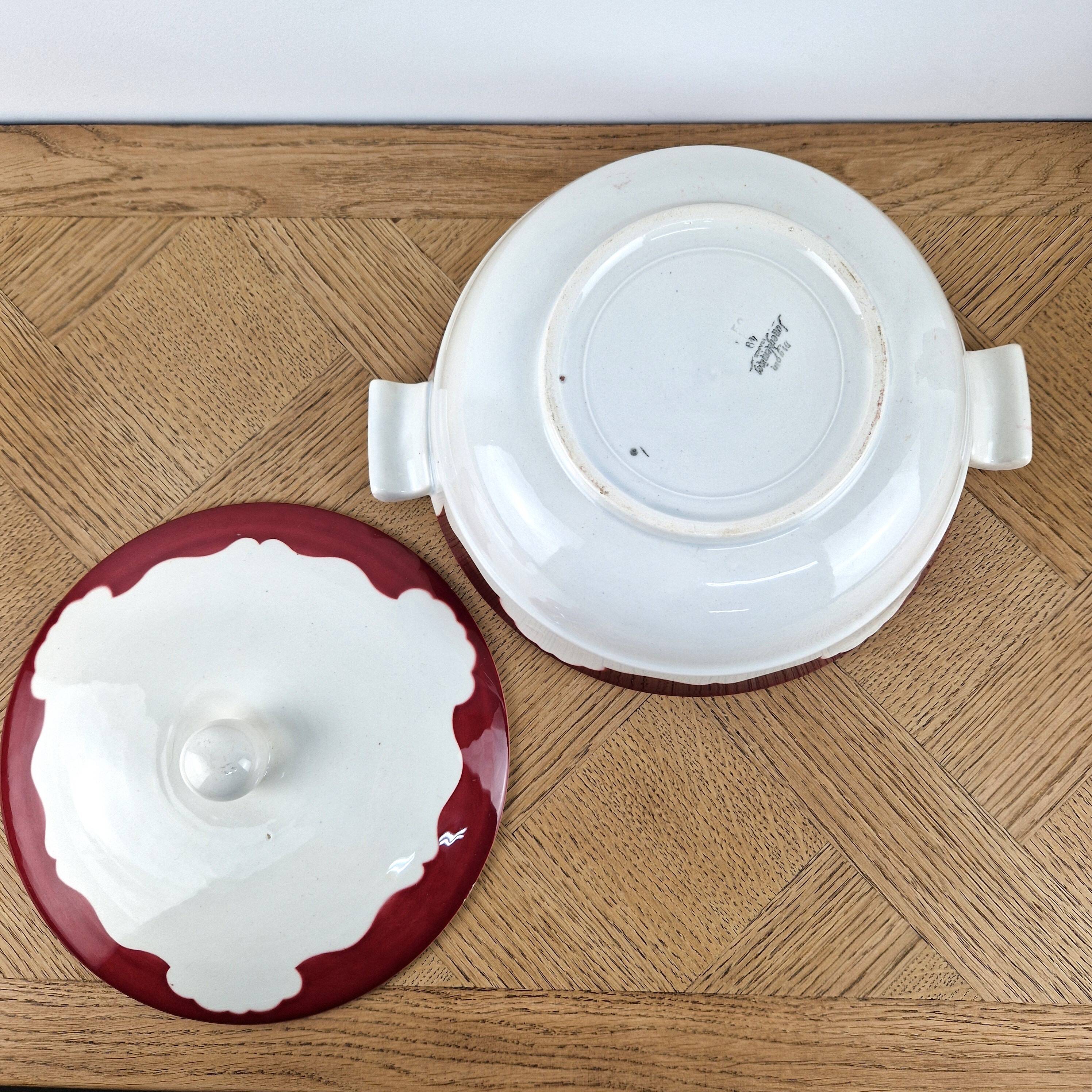 Digoin Sarreguemines soup tureen in earthenware – vintage vegetable dish