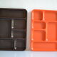 Set of 2 vintage 70's meal trays