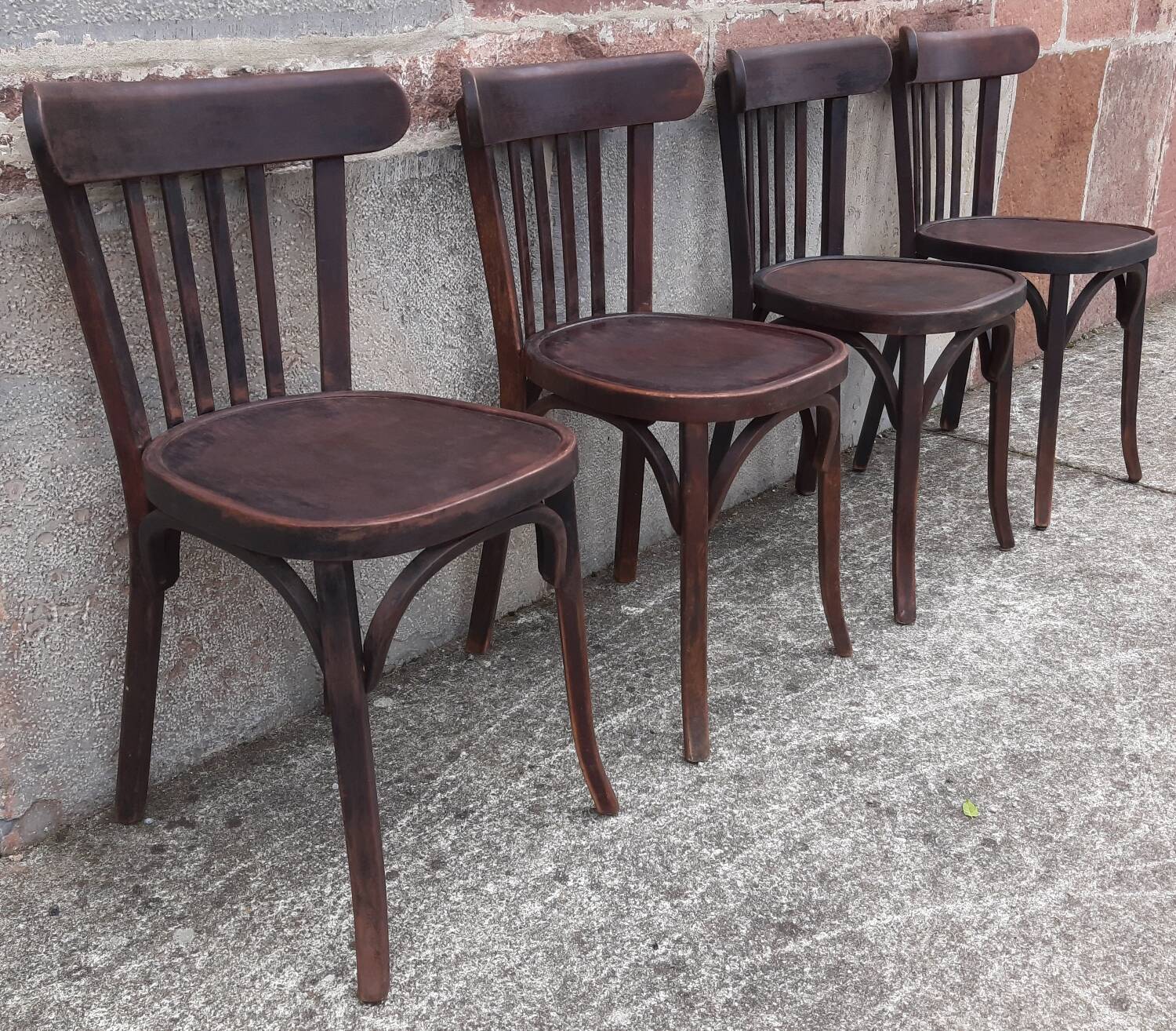 Chaises bistrot Baumann, années 50. (Lot de 4)