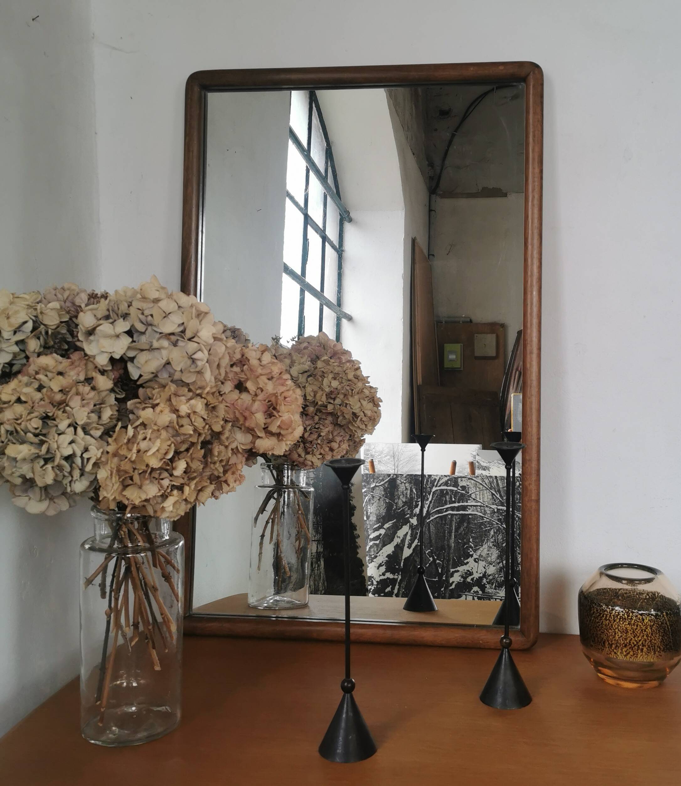 Scandinavian mahogany mirror
