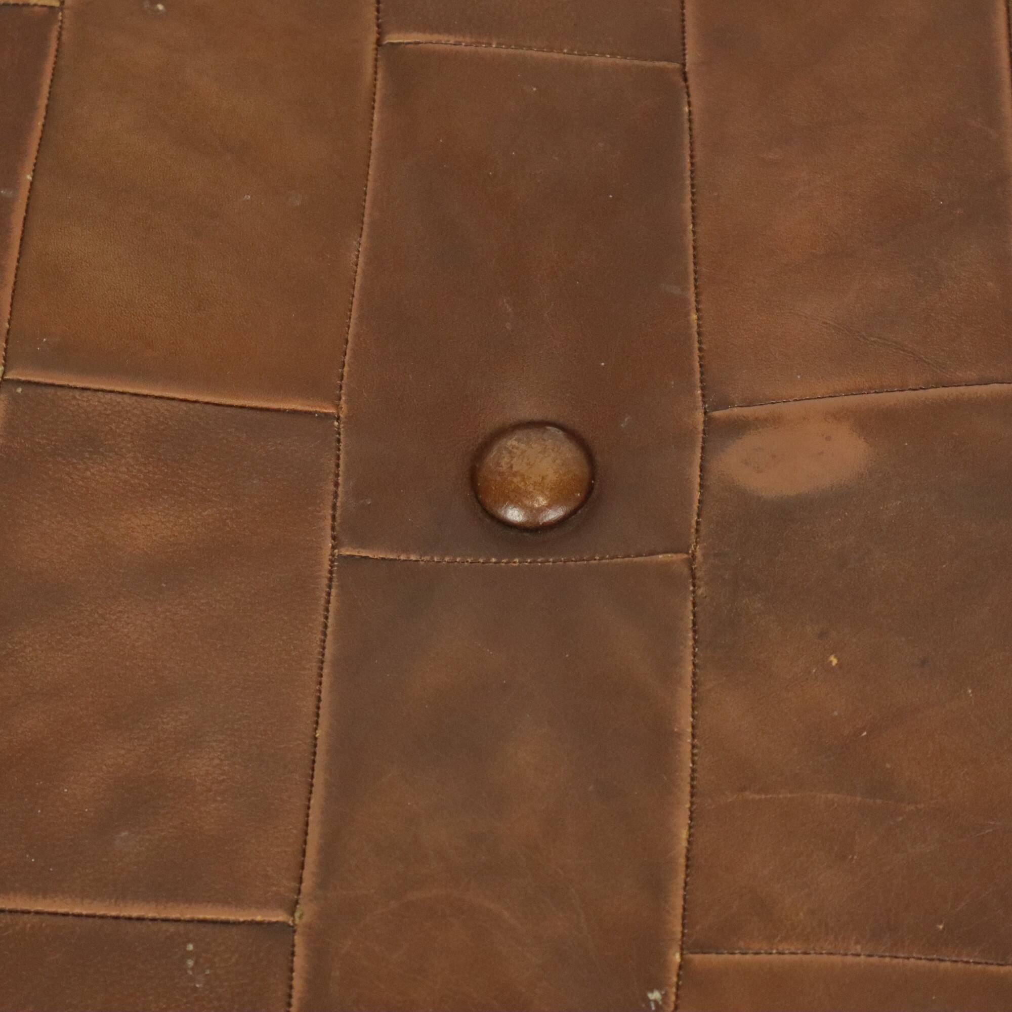 Ottoman design champignon avec espace de rangement De Sede en cuir marron 57 cm