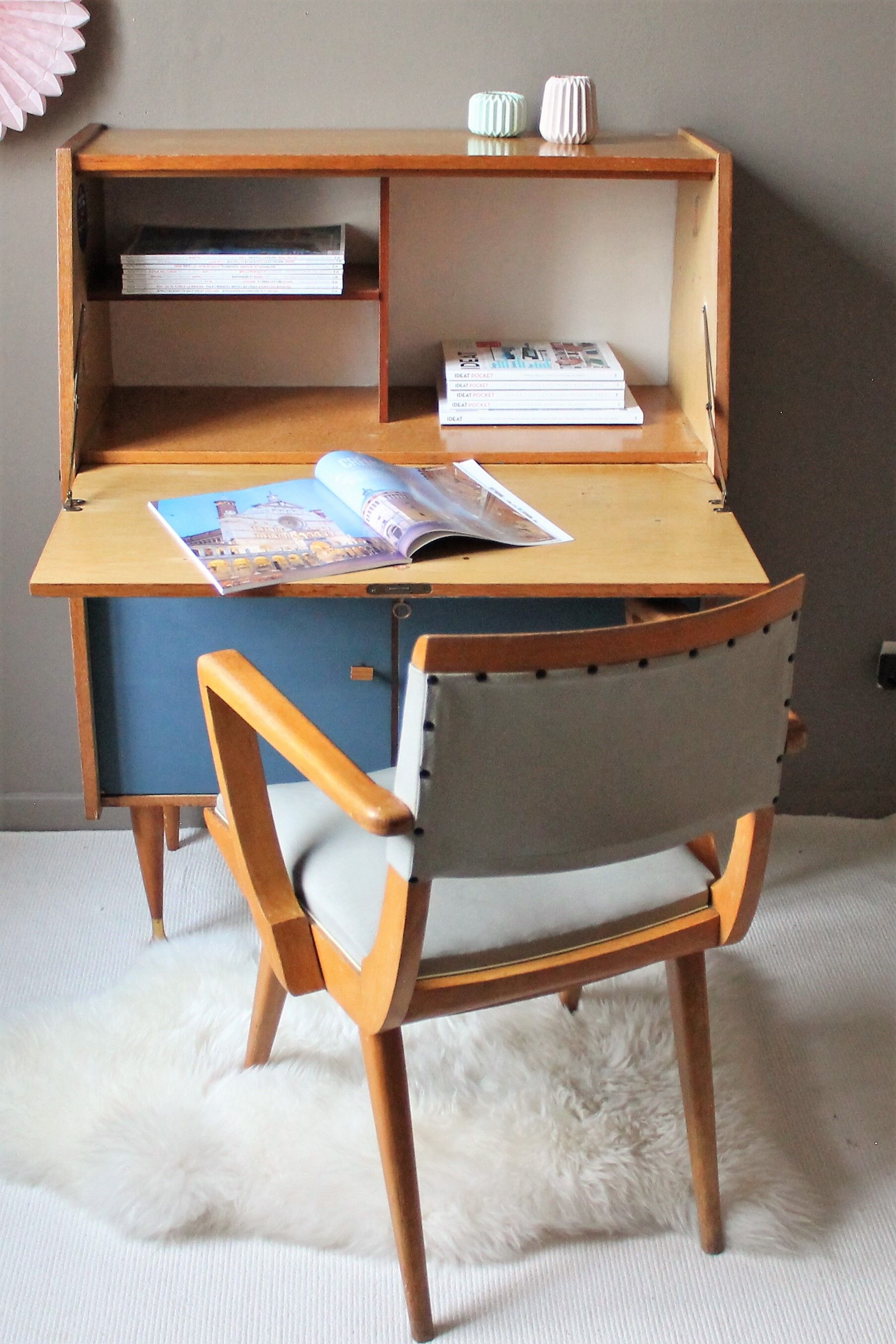 Meuble 'secrétaire-bureau' vintage
