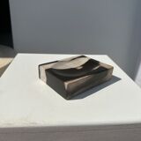 Symmetrical multicolored petrified wood soap dish