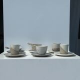 Modular Indonesian ceramic tableware service (6 elements + cups)
