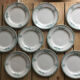 9 dessert plates Saint Amand 4003 art nouveau décor blue-green