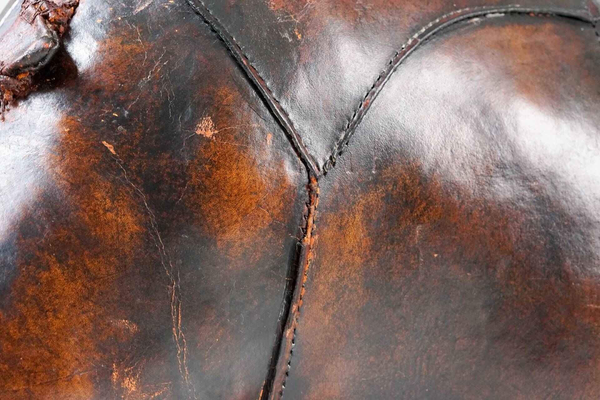 Rhinoceros Leather Footstool by Dimitri Omersa