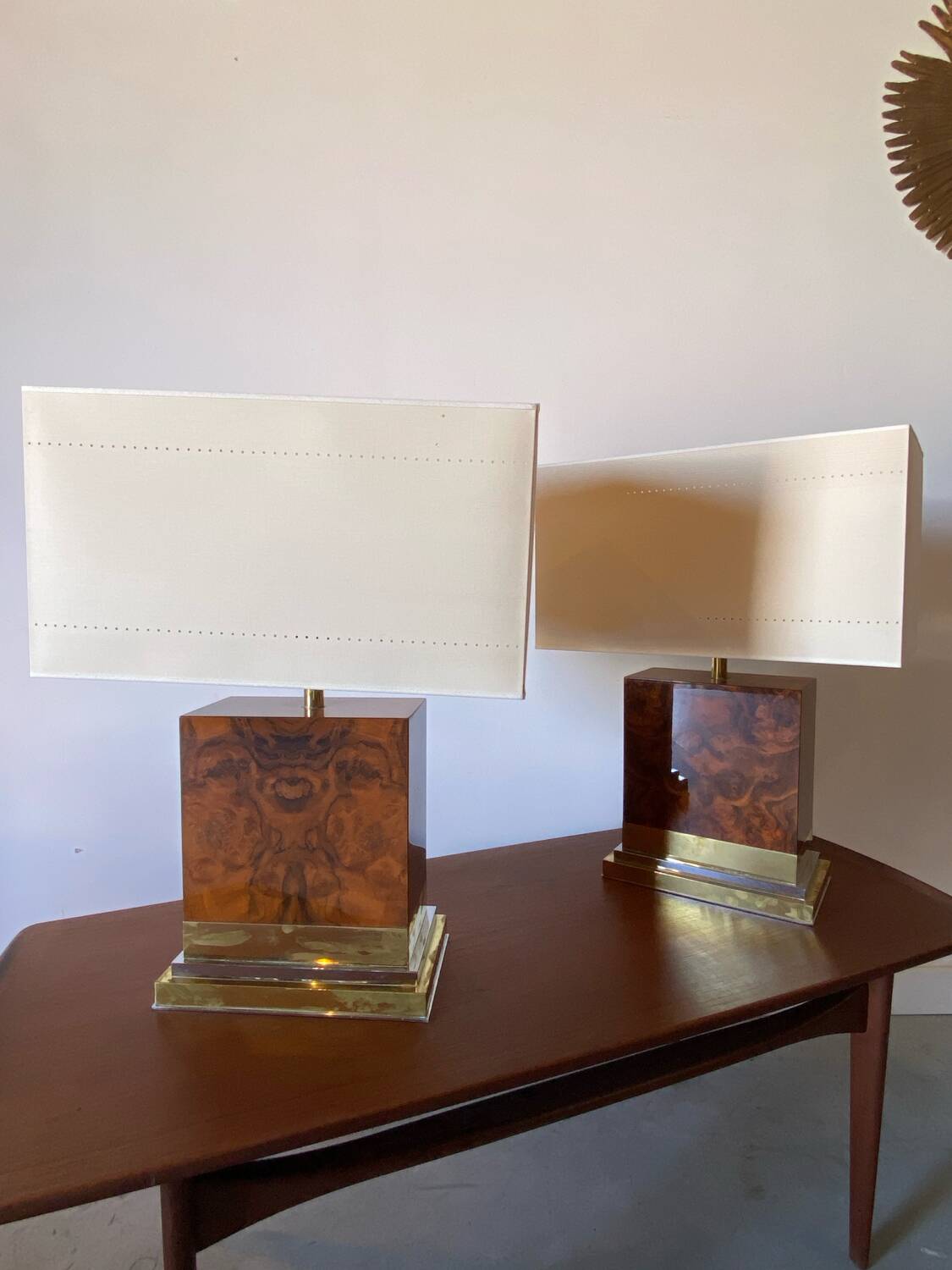 Pair of Jean-Claude Mahey lamps, 1975