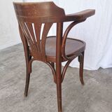 Chaise de salle à manger vintage en bois courbé : fauteuil style Thonet du milieu du siècle