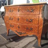 Curved 3-drawer Louis XV drawers from the 1950s
