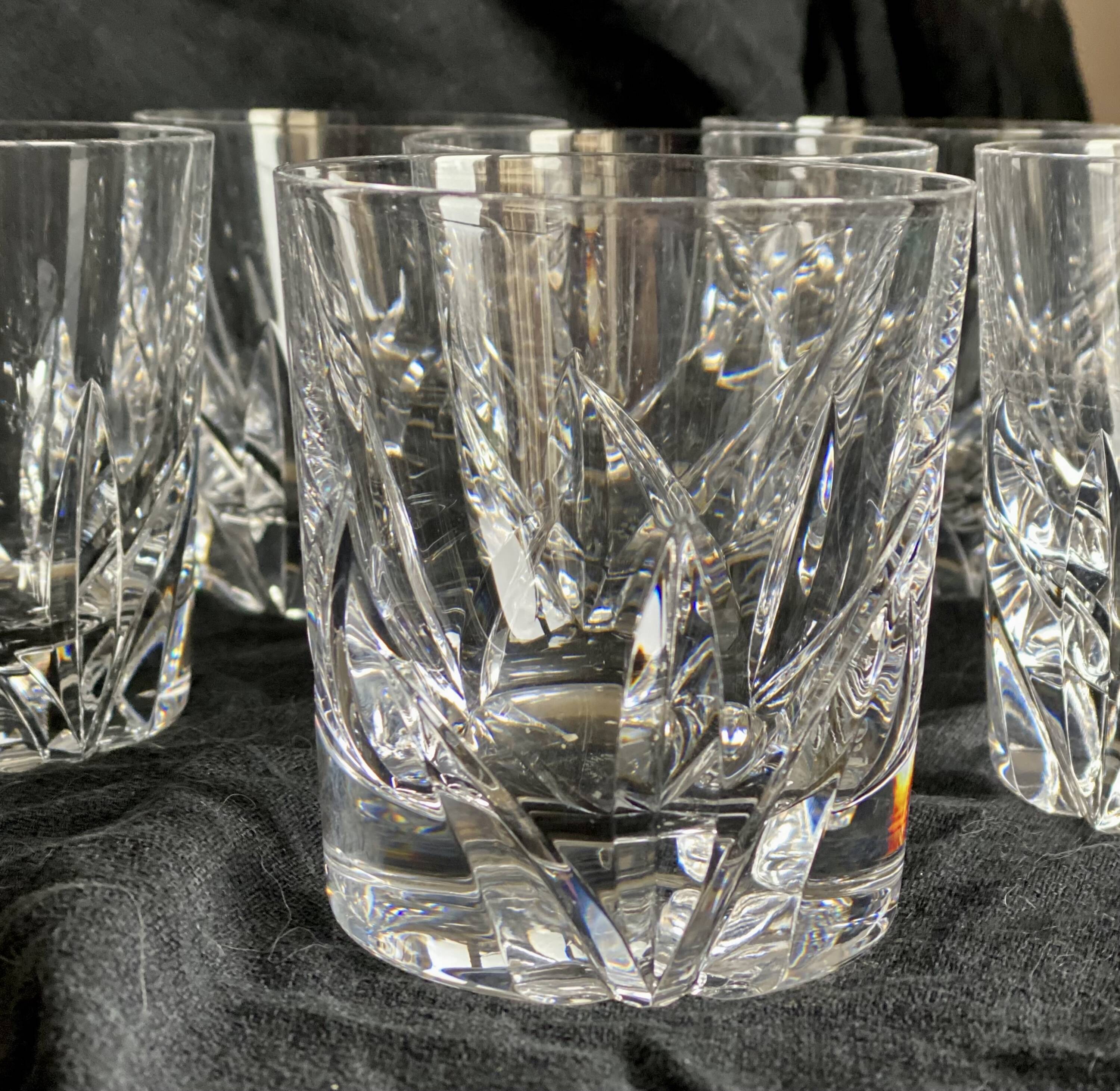 Service de 6 verres à whisky cristal taillé de sèvres
