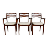 Office chairs vintage beige boucle - set of 3