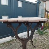 Antique bistro table with wooden top