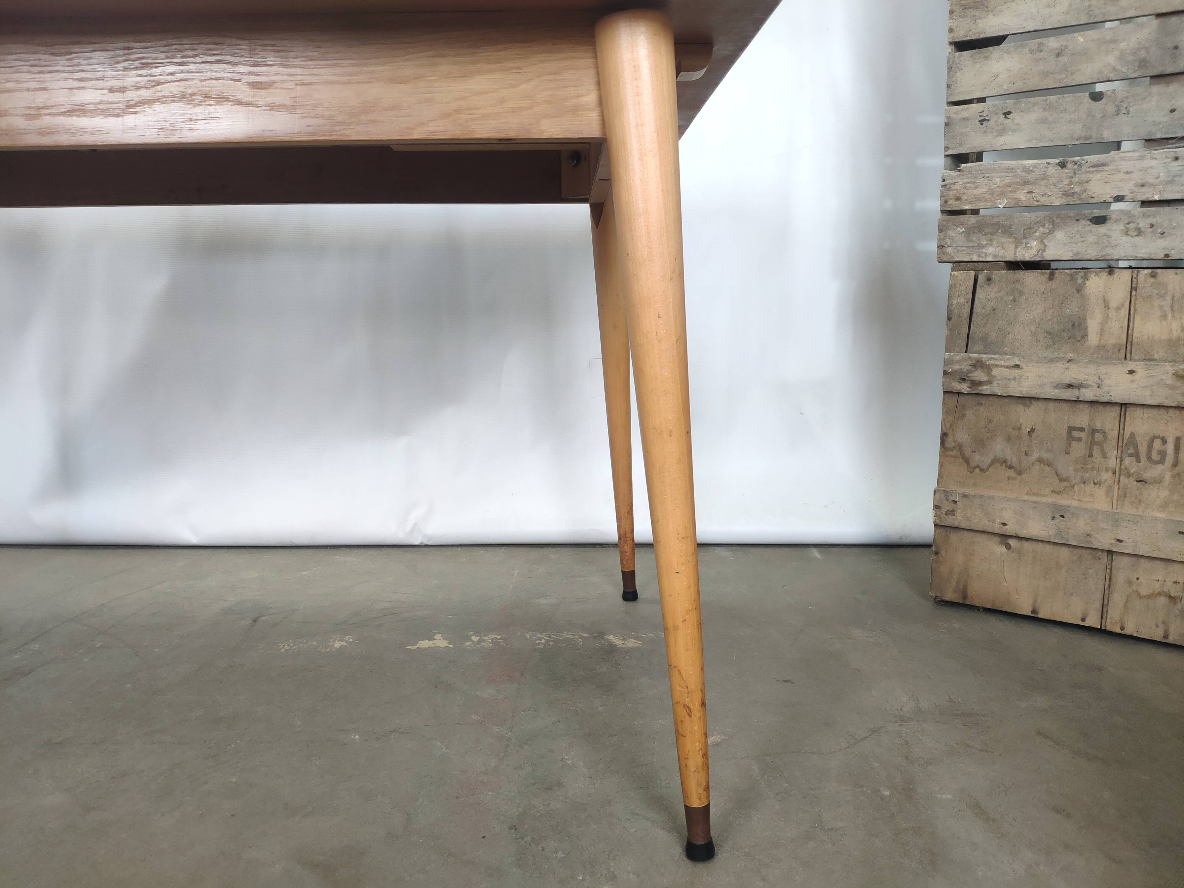 Dining table light oak foot vintage compass