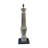 Baluster lamp foot in patinated wood