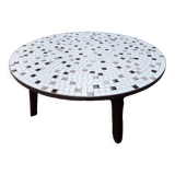 Mid-Century round coffee table with tiles 1960s