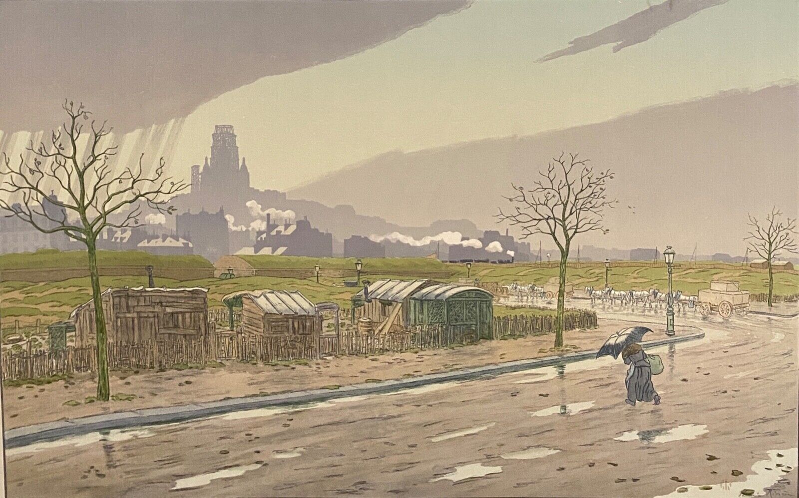 Lithograph by Henri Rivière The Fortifications