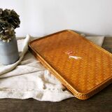 Vintage wicker tray