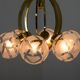 Brass and Glass 6-flamming Chandelier, 1980s