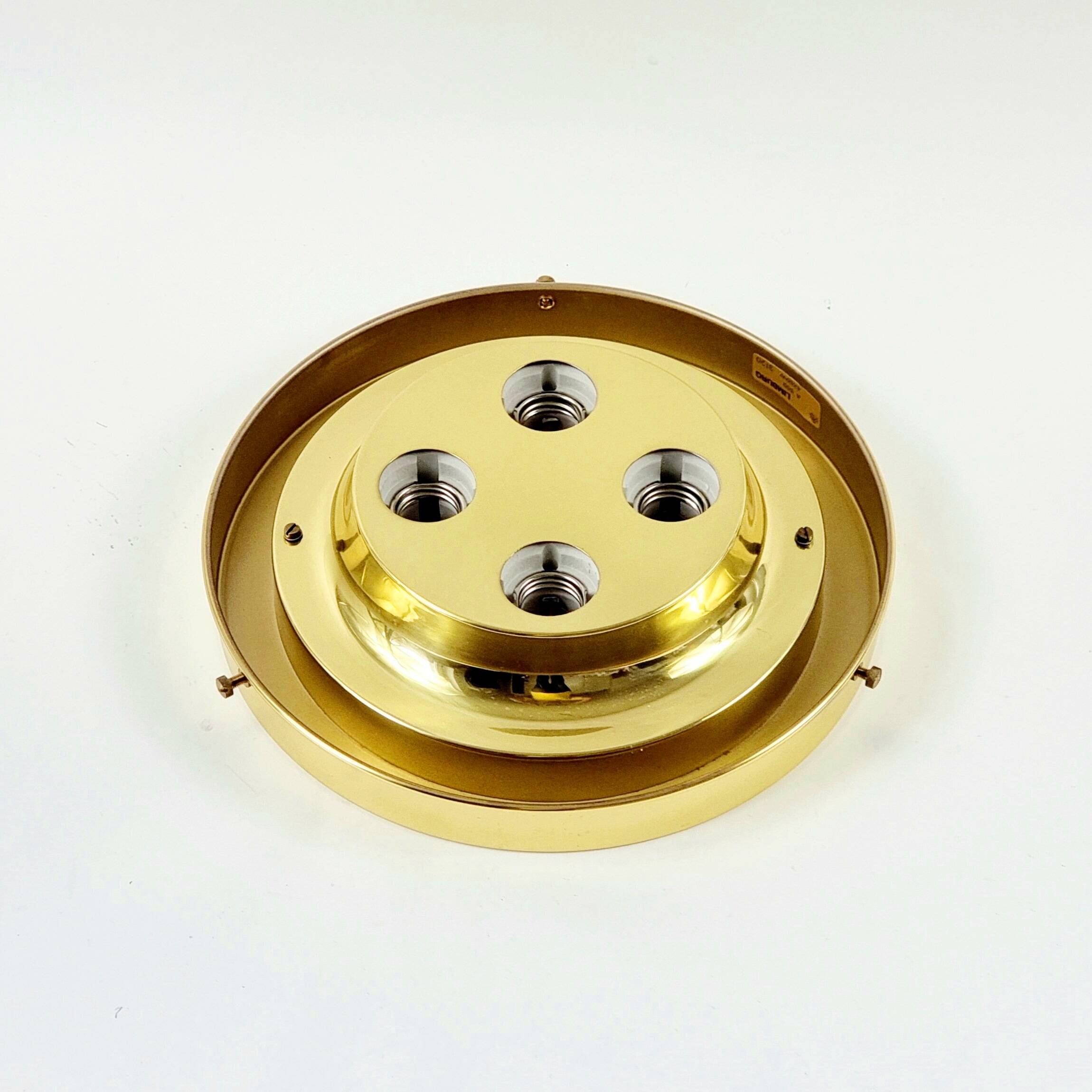 XL Mid-Century Glass Ceiling Light from Limburg, Germany, 1960s/1970s