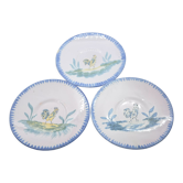 Ancien service 3 Assiettes de Charolles décor au coq