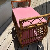 Coffre rotin vintage