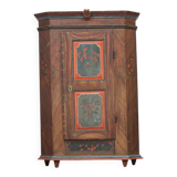 Rustic Farmhouse Folk Art Painted Bridal Cabinet dated 1818