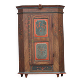 Rustic Farmhouse Folk Art Painted Bridal Cabinet dated 1818