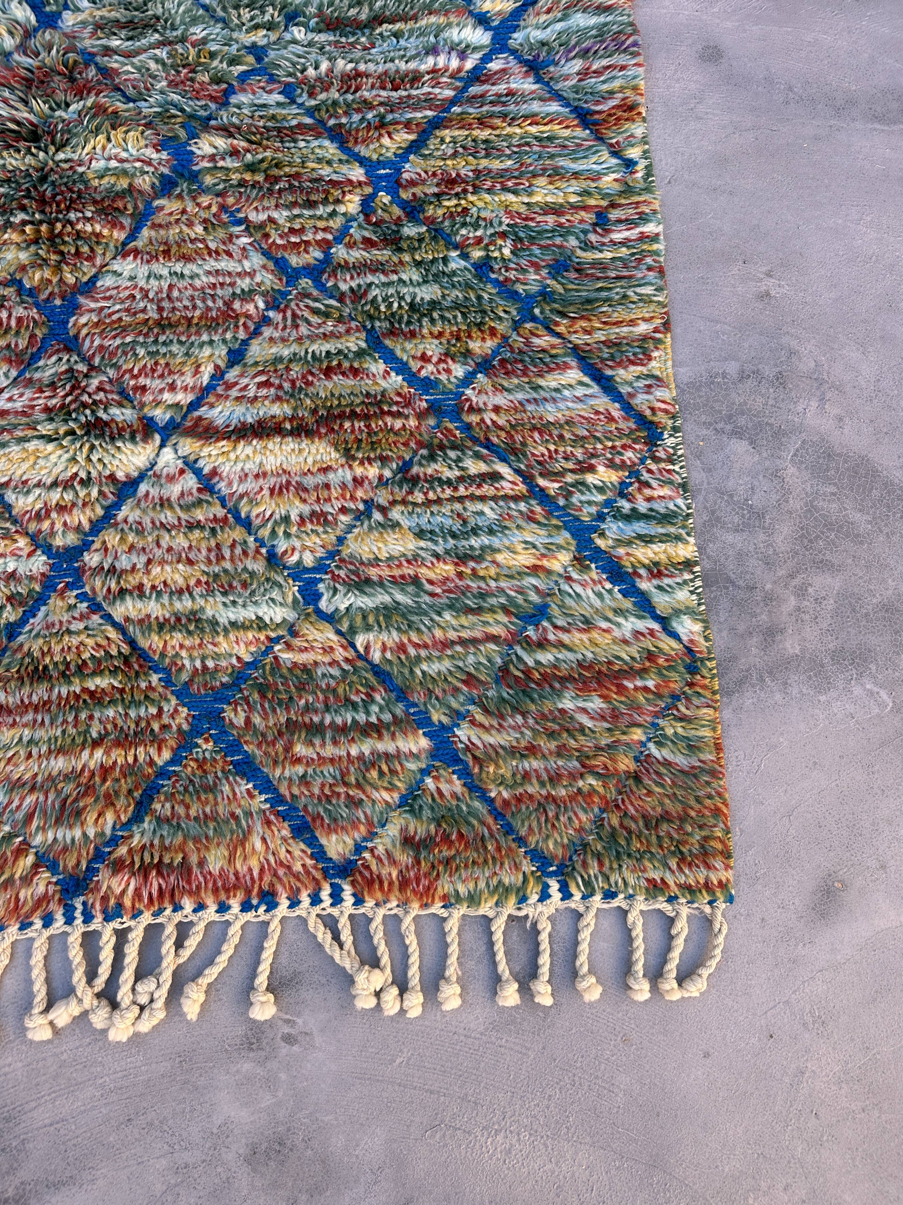 Moroccan rug Beni M'Rirt blue - 128 x 174 cm