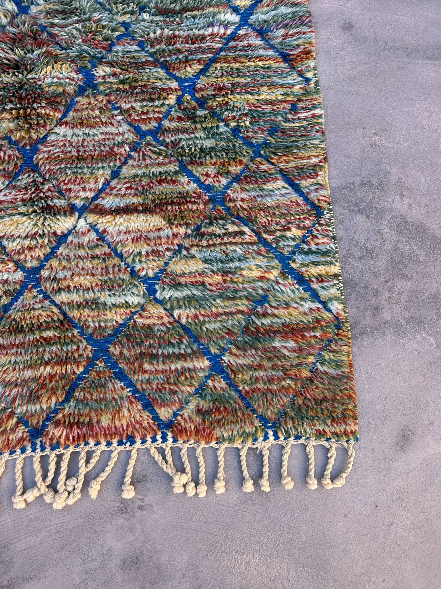 Tapis Marocain Beni M'Rirt blue - 128 x 174 cm