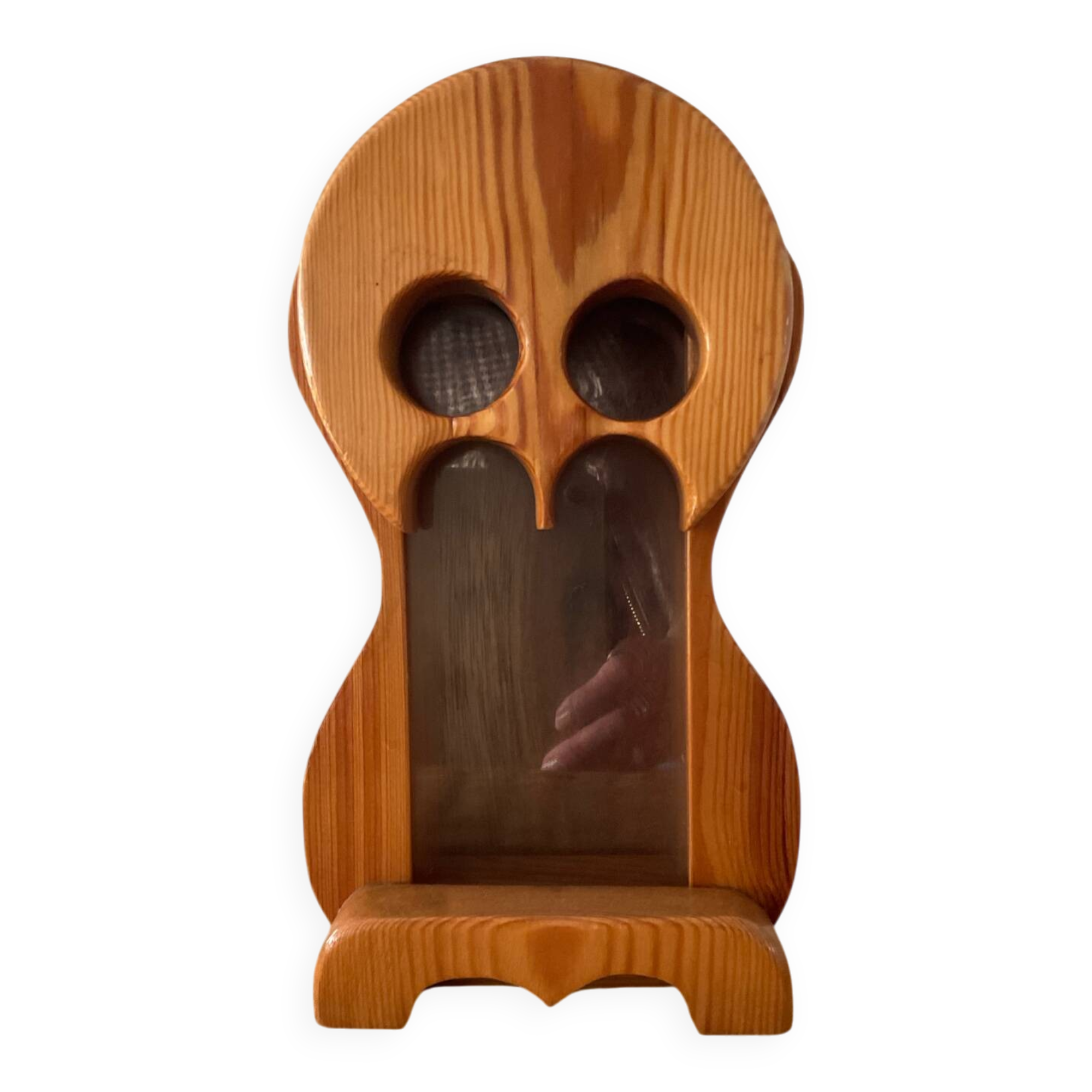 Vintage owl money box in solid pine