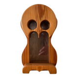 Vintage owl money box in solid pine
