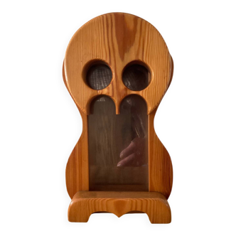Vintage owl money box in solid pine